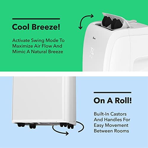 Vremi 6,250 BTU Portable Air Conditioner for Rooms up to 250 Square Feet – Powerful AC Unit with Cooling Fan, Wheels, Reusable Filter, Auto Shut Off and LED Display | The Storepaperoomates Retail Market - Fast Affordable Shopping
