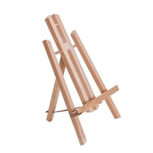 U.S. Art Supply 11″ Small Tabletop Display Stand A-Frame Artist Easel – Beechwood Tripod, Painting Party Easel, Kids Students Classroom Table School Desktop – Portable Canvas Photo Picture Sign Holder