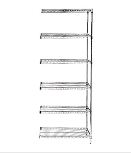 Omega 18″ Deep x 30″ Wide x 74″ High 6 Tier Chrome Add-On Shelving Unit | The Storepaperoomates Retail Market - Fast Affordable Shopping
