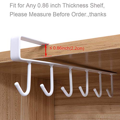 EigPluy 2pcs Mug Hooks Under Cabinet Cups Wine Glasses Storage Hook Multifunction Nail Free Coffee Cups Holder Kitchen Utensil Holder Ties Belts Scarf Hanging Hooks Rack Holder,White | The Storepaperoomates Retail Market - Fast Affordable Shopping
