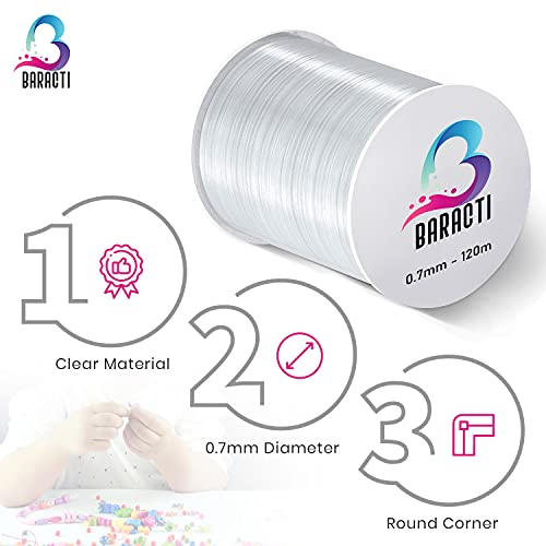 Baracti Elastic String for Bracelet – Perfect 0.7mm Stretchy Cord – Strong Thread for Jewelry Making, Beading – Clear Wire for Everyday Craft (0.7) | The Storepaperoomates Retail Market - Fast Affordable Shopping