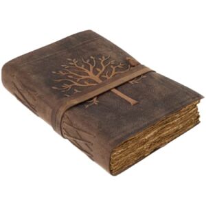 Vintage Leather Journal Tree of Life-Leather Bound Journal-Antique Paper-Beautiful Embossed Tree Leather Sketchbook – For Drawing Sketching and Writing-240 Pages