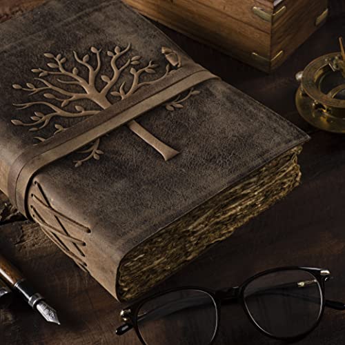 Vintage Leather Journal Tree of Life-Leather Bound Journal-Antique Paper-Beautiful Embossed Tree Leather Sketchbook – For Drawing Sketching and Writing-240 Pages | The Storepaperoomates Retail Market - Fast Affordable Shopping