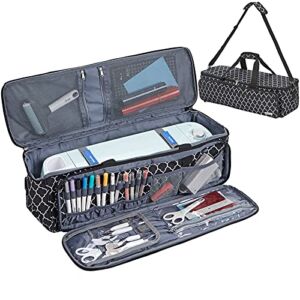 NICOGENA Carrying Case for Cricut Explore Air 2, Cricut Maker, Multi Large Front Pockets for Tools Accessories and Supplies, Lantern Black