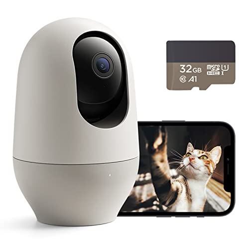 nooie Pet Camera with SD Card, Indoor 360 Security Cameras WiFi, Dog Cam with Phone App, AI Motion Tracking and Sound Detection, 1080P Night Vision Two-Way Audio for Pets Dog Cat Monitoring | The Storepaperoomates Retail Market - Fast Affordable Shopping