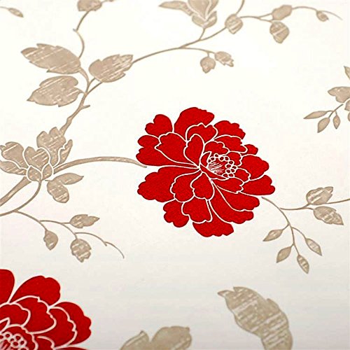 Yifely Red Peony Shelf Liner Self-Adhesive Furniture Paper Old Dresser Drawer Decor Sticker 17.7 Inch by 9.8 Feet | The Storepaperoomates Retail Market - Fast Affordable Shopping
