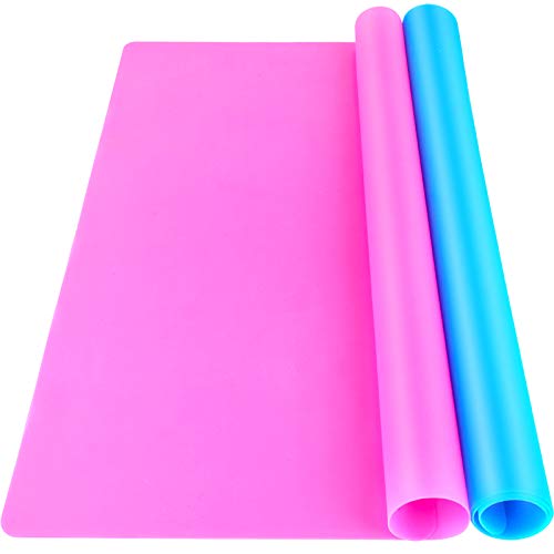 LEOBRO 2 Pack 15.7″ x 11.7″ Large Silicone Sheet for Crafts Jewelry Casting Mould Mat, Nonstick Silicone Craft Mat, Silicone Mat, Silicone Mats for Epoxy Resin, Paint, Clay, Blue & Rose Red | The Storepaperoomates Retail Market - Fast Affordable Shopping