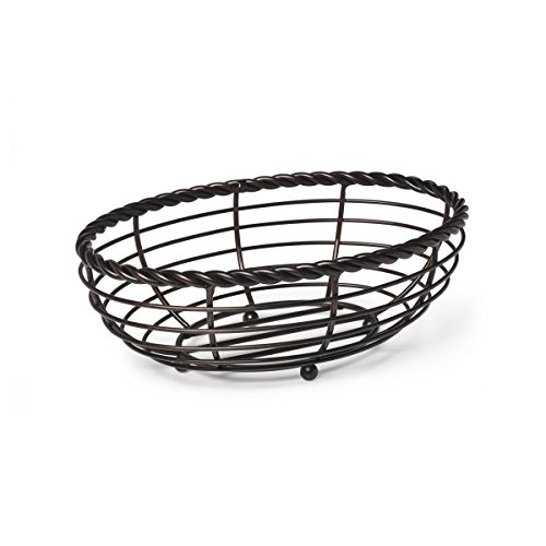 Gourmet Basics by Mikasa Rope Metal Oval Bread Basket, Black, 11-Inch – | The Storepaperoomates Retail Market - Fast Affordable Shopping