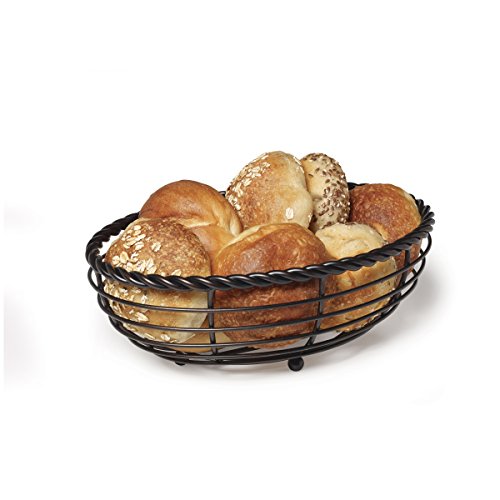 Gourmet Basics by Mikasa Rope Metal Oval Bread Basket, Black, 11-Inch – | The Storepaperoomates Retail Market - Fast Affordable Shopping