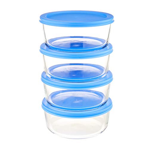 Amazon Basics Glass Food Storage, 3.6-Cup, 8-Piece Set, 4 Containers and 4 BPA-Free Lids | The Storepaperoomates Retail Market - Fast Affordable Shopping