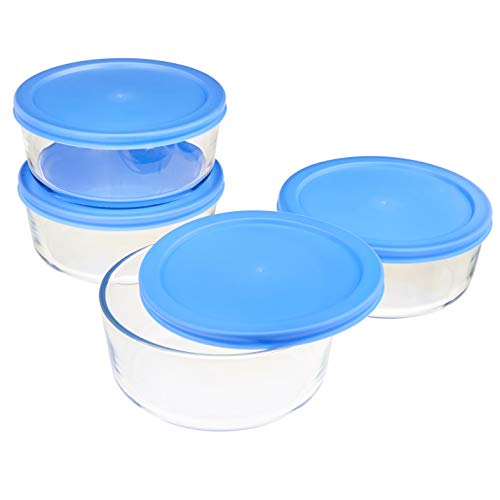 Amazon Basics Glass Food Storage, 3.6-Cup, 8-Piece Set, 4 Containers and 4 BPA-Free Lids | The Storepaperoomates Retail Market - Fast Affordable Shopping