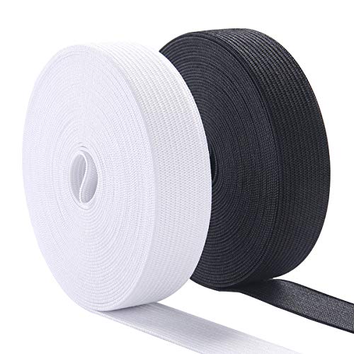 Sewing Elastic Band 3/4 Inch Wide Heavy Stretch High Elasticity Knit Elastic Band for Sewing Waistband Elastic 10 Yard (5 Yard White,5 Yard Black) | The Storepaperoomates Retail Market - Fast Affordable Shopping