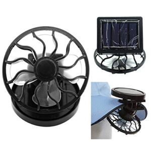 Asdf586io Portable Electric Solar Powered Cooling Fan, Clip-on Table Travel Mini Air Cooler – Random Base
