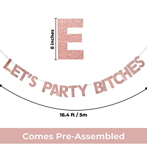 Rose Gold Let’s Party B-tches Banner – Girls Night Decorations for Adults – Bachelorette Party, Birthday, Game Night, Lingerie Party, Pajama, Pink, Ladies Night & Divorce Party Decorations for Women | The Storepaperoomates Retail Market - Fast Affordable Shopping