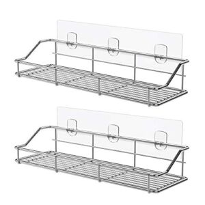 ODesign Adhesive Bathroom Shelf Organizer Shower Caddy Kitchen Spice Rack Wall Mounted No Drilling SUS304 Stainless Steel Rustproof – 2 Pack