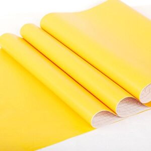 Yifely Yellow Shelf Liner Drawer Decor Sticker Solid Color Self-Adhesive Vinyl Tabletop Protect Paper 17.7 Inch by 9.8 Feet
