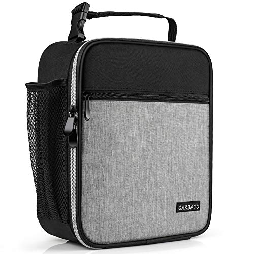 CARBATO Lunch Bag, Durable Insulated Lunch Box Reusable Adults Tote Bag Lunch Bag for Men, Women, Adults (Black Gray) | The Storepaperoomates Retail Market - Fast Affordable Shopping