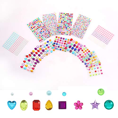 1782pcs Gems Stickers, Self Adhesive Gems for Crafts Bling Rhinestones for Crafts, Assorted Shapes Jewels Rhinestones Stickers, Muticolor | The Storepaperoomates Retail Market - Fast Affordable Shopping