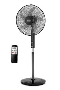 Black+Decker 16 Inch 3 Speed Pedestal Stand Fan with Remote Control , Black – FS1620R-B5
