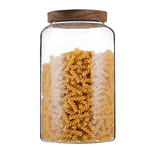 Bekith 100 FL OZ (3000ml) Large Glass Food Storage Jar with Airtight Wooden Lid, Glass Storage Canisters Container, BPA-Free Cereal Dispenser Jars for Spaghetti Pasta, Tea, Coffee, Spice, Powder | The Storepaperoomates Retail Market - Fast Affordable Shopping