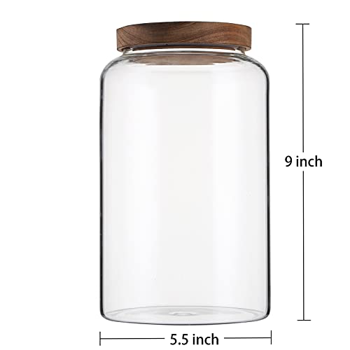 Bekith 100 FL OZ (3000ml) Large Glass Food Storage Jar with Airtight Wooden Lid, Glass Storage Canisters Container, BPA-Free Cereal Dispenser Jars for Spaghetti Pasta, Tea, Coffee, Spice, Powder | The Storepaperoomates Retail Market - Fast Affordable Shopping