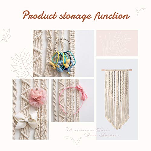 Mkono Macrame Hair Bow Holder Hanging Hair Clips Hanger Headband Storage Organizer Boho Wall Decor Bow Organizer for Baby Girls Room, Ivory (Clips and Other Props Not Included) | The Storepaperoomates Retail Market - Fast Affordable Shopping