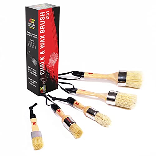 Chalk Wax Paint Brush 5PCs set including 3 small paint brushes for furniture painting and 2 large chalk brushes, bristle paint brushes set compatible with Annie Sloan chalk paint, fusion mineral paint | The Storepaperoomates Retail Market - Fast Affordable Shopping