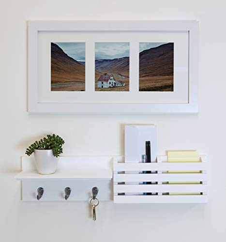 kieragrace KG Sydney Wall Shelf and Mail Holder with 3 Hooks – White, 24″ (FN00377-5) | The Storepaperoomates Retail Market - Fast Affordable Shopping