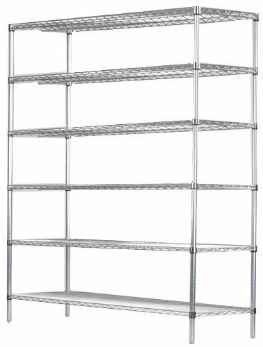 Omega 12″ Deep x 48″ Wide x 74″ High 6 Tier Chrome Starter Shelving Unit | The Storepaperoomates Retail Market - Fast Affordable Shopping