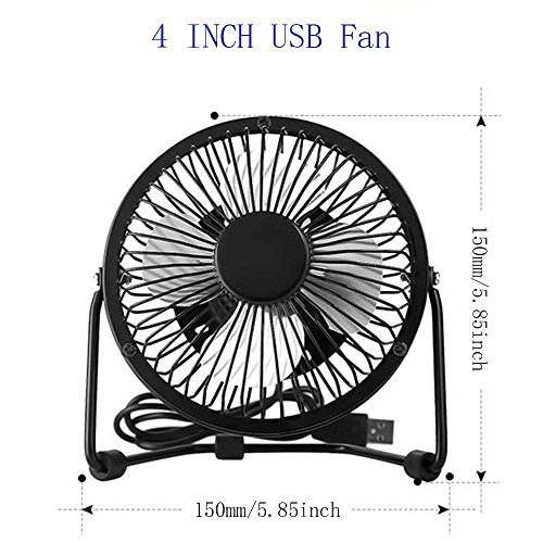 Desktop USB Fan Personal Table Fan Mini Cooling Fan Powerful Airflow – Small Table Fan for Laptop Quiet and Portable for Office Room Travel (Black 4-inch) | The Storepaperoomates Retail Market - Fast Affordable Shopping