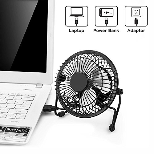 Desktop USB Fan Personal Table Fan Mini Cooling Fan Powerful Airflow – Small Table Fan for Laptop Quiet and Portable for Office Room Travel (Black 4-inch) | The Storepaperoomates Retail Market - Fast Affordable Shopping