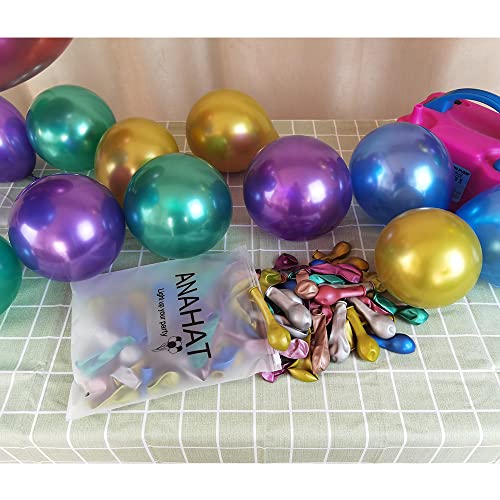 Metallic Assorted Balloons for Party 100 pcs 5 inch Thick Latex Chrome balloons for Birthday Wedding Engagement Anniversary Christmas Festival Picnic or any Friends & Family Party Decorations | The Storepaperoomates Retail Market - Fast Affordable Shopping