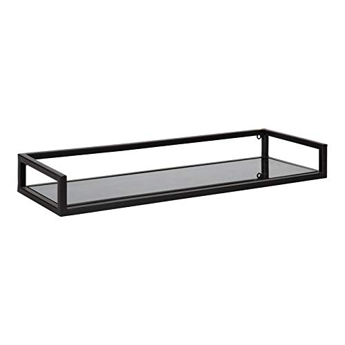 Kate and Laurel Blex Modern Wall Shelf, 24 x 8 x 3, Black, Chic Floating Shelf for Wall Display and Storage | The Storepaperoomates Retail Market - Fast Affordable Shopping