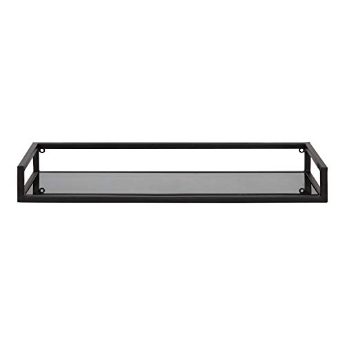 Kate and Laurel Blex Modern Wall Shelf, 24 x 8 x 3, Black, Chic Floating Shelf for Wall Display and Storage | The Storepaperoomates Retail Market - Fast Affordable Shopping