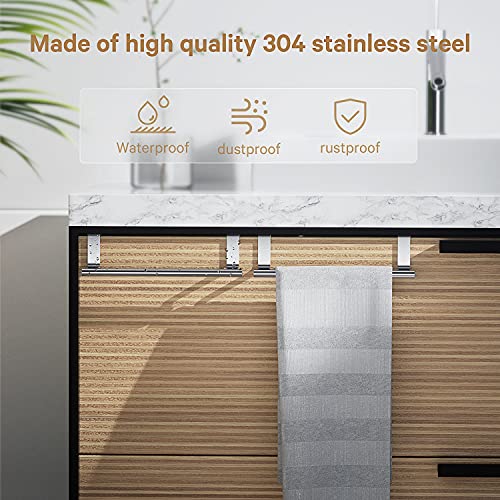 Mosuch Stainless Steel Over Door Towel Rack Bar Holders for Universal Fit on Over Cabinet Cupboard Doors 2 Pack | The Storepaperoomates Retail Market - Fast Affordable Shopping