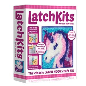 LatchKits – Unicorn Latch Hook Kit – Easy-to-Learn Craft Project – No Sewing Or Cutting – For Ages 6+