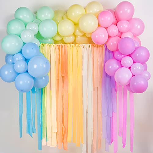 PartyWoo Crepe Paper Streamers 6 Rolls 492ft, Pack of Party Streamers in 6 Pastel Colors for Birthday Decorations, Party Decorations, Wedding Decorations (1.8 Inch x 82 Ft/Roll) | The Storepaperoomates Retail Market - Fast Affordable Shopping