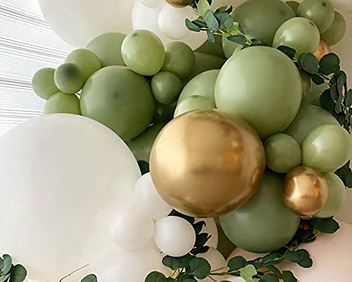 Oopat DIY Sage Green and White balloon Garland Arch Kit for Baby Shower Bridal Shower Wedding Birthday Hen Party Christmas Decoration (Sage Green) | The Storepaperoomates Retail Market - Fast Affordable Shopping