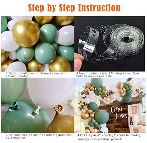 Oopat DIY Sage Green and White balloon Garland Arch Kit for Baby Shower Bridal Shower Wedding Birthday Hen Party Christmas Decoration (Sage Green) | The Storepaperoomates Retail Market - Fast Affordable Shopping