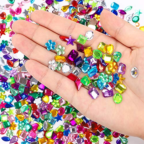 JPSOR 900pcs Craft Gemstone Acrylic Flatback Rhinestones Jewels for Crafting Embellishments Gems, 9 Shapes, 6-13mm | The Storepaperoomates Retail Market - Fast Affordable Shopping