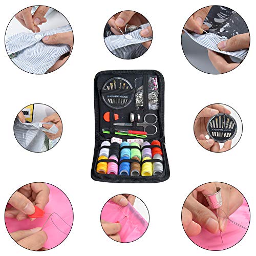 Sewing Kit, Zipper Portable Mini Sewing Kits for Adults, Kids, Traveler, Beginner, Emergency, Family Repair, Sewing Supplies with 12 Color Thread, Scissors, Needles, Tape Measure and Other Accessories | The Storepaperoomates Retail Market - Fast Affordable Shopping