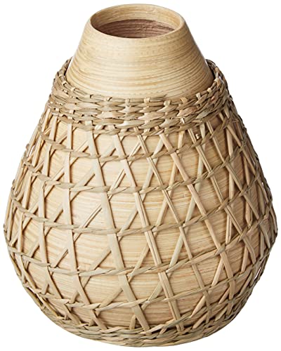 Creative Co-Op Bamboo Seagrass Weave Vase, Beige | The Storepaperoomates Retail Market - Fast Affordable Shopping