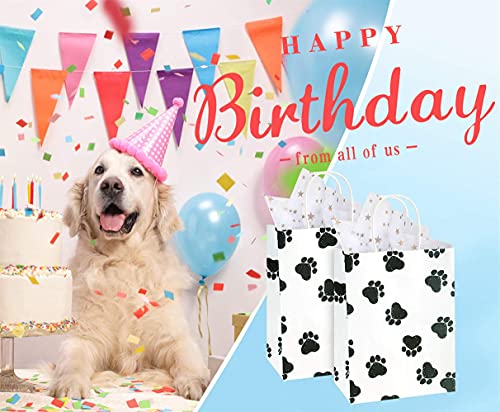 BagDream Gift Bags 25Pcs 8×4.25×10.5 Inches Shopping Bags, Paper Bags, Kraft Bags, Retail Bags, Holiday Party Bags, Paw Prints Paper Bags with Handles, Dog’s Paw Print White Bags | The Storepaperoomates Retail Market - Fast Affordable Shopping