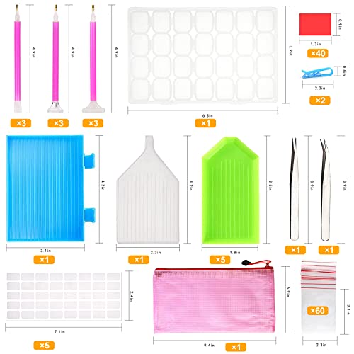 Outuxed 117pcs 5D DIY Diamond Painting Tools and Accessories Kits with Diamond Embroidery Box and Multiple Sizes Painting Pens for Adults to Make Art Craft | The Storepaperoomates Retail Market - Fast Affordable Shopping