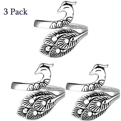 3 Pcs Adjustable Knitting Loop Crochet Loop Knitting Accessories, Hand-Made Silver-Plated Copper Rings, Faster Crocheting, Advanced Peacock Ring, Yarn Guide Finger Holder Knitting Thimble | The Storepaperoomates Retail Market - Fast Affordable Shopping