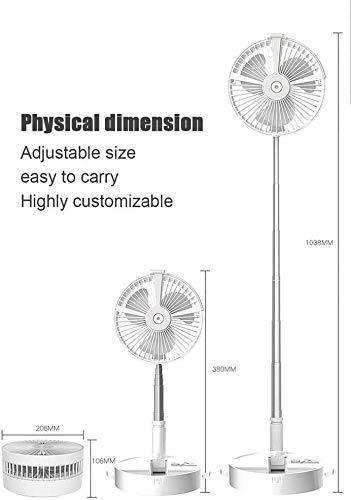 Portable floor Fan, Height Adjustable Folding Telescopic Table Fan, USB Rechargeable Personal Travel Fan with 4 Wind Speeds Air Humidifier LED Lamp and Night Light for Outdoor Camping fishing (Pink) | The Storepaperoomates Retail Market - Fast Affordable Shopping