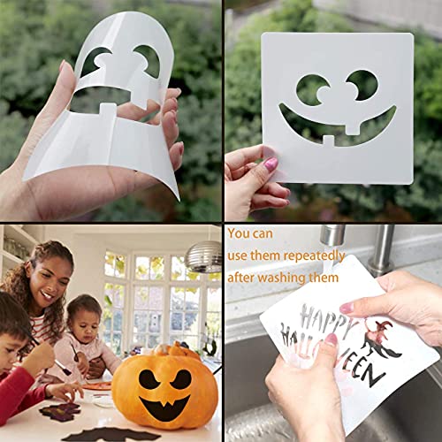 36 Pieces Halloween Drawing Stencils, 6 Inch Plastic Reusable Pumpkin Faces Painting Stencil for DIY Pumpkin Carving, Wood, Walls Art and Halloween Decoration | The Storepaperoomates Retail Market - Fast Affordable Shopping
