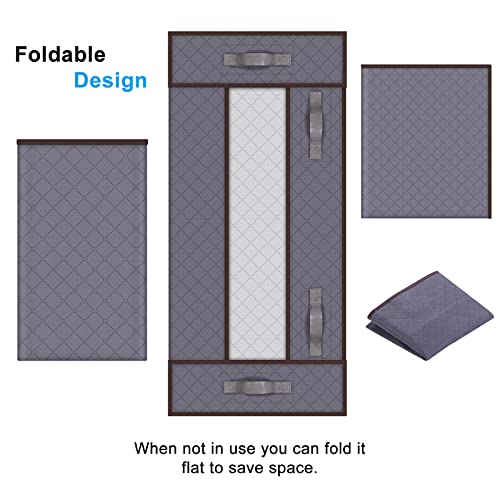 Anyoneer Under Bed Storage with Window – Set of 3 – Reinforced Handle – Foldable with Sturdy Zipper – Thick Fabric – 39.5 X 17.7 X 5.9 inches Gray | The Storepaperoomates Retail Market - Fast Affordable Shopping