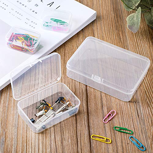 LJY 28 Pieces Mixed Sizes Rectangular Empty Mini Plastic Storage Containers with Lids for Small Items and Other Craft Projects (Clear) | The Storepaperoomates Retail Market - Fast Affordable Shopping