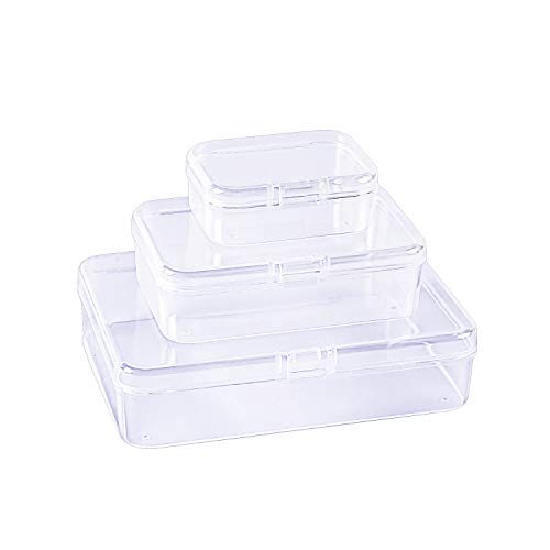 LJY 28 Pieces Mixed Sizes Rectangular Empty Mini Plastic Storage Containers with Lids for Small Items and Other Craft Projects (Clear) | The Storepaperoomates Retail Market - Fast Affordable Shopping